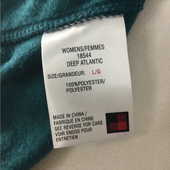 Woolrich Women’s Fleece Zip Up Vest in Color Deep Atlantic Size Large Like New - Picture 3 of 9